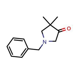 Chemical structure of 1-benzyl-4,4-dimethyl-pyrrolidin-3-one , CAS 78599-34-5, AChemBlock U134810