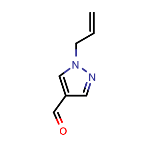 Chemical structure of 1-allylpyrazole-4-carbaldehyde , CAS 78758-36-8, AChemBlock U134812
