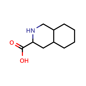 Chemical structure of 1,2,3,4,4a,5,6,7,8,8a-decahydroisoquinoline-3-carboxylic acid , CAS 82717-30-4, AChemBlock U134830