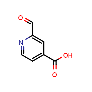 Chemical structure of 2-formylpyridine-4-carboxylic acid , CAS 855636-38-3, AChemBlock U134852