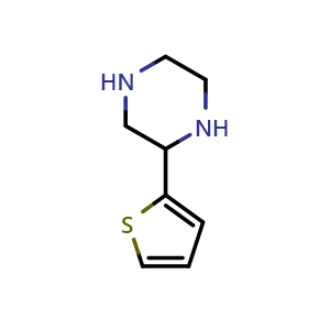 Chemical structure of 2-(2-thienyl)piperazine , CAS 85803-49-2, AChemBlock U134858