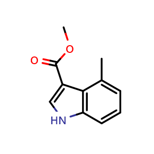 Chemical structure of methyl 4-methyl-1H-indole-3-carboxylate , CAS 858515-77-2, AChemBlock U134860