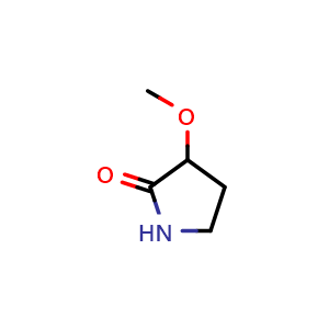 Chemical structure of 3-methoxypyrrolidin-2-one , CAS 86261-35-0, AChemBlock U134864