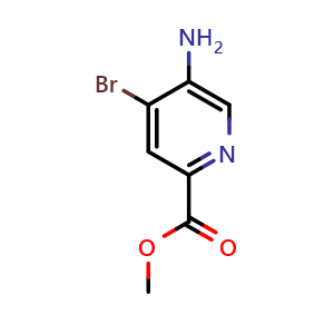 Chemical structure of methyl 5-amino-4-bromo-pyridine-2-carboxylate , CAS 870100-07-5, AChemBlock U134873