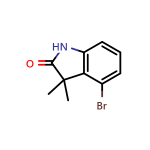 Chemical structure of 4-bromo-3,3-dimethyl-indolin-2-one , CAS 870552-47-9, AChemBlock U134874