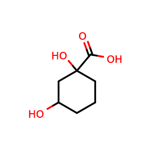 Chemical structure of 1,3-dihydroxycyclohexanecarboxylic acid , CAS 876502-81-7, AChemBlock U134881