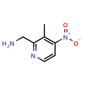 Chemical structure of (3-methyl-4-nitro-2-pyridyl)methanamine , CAS 886372-17-4, AChemBlock U134892