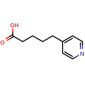 Chemical structure of 5-(4-pyridyl)pentanoic acid , CAS 88940-70-9, AChemBlock U134895