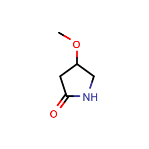 Chemical structure of 4-methoxypyrrolidin-2-one , CAS 89417-37-8, AChemBlock U134897