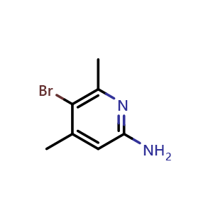Chemical structure of 5-bromo-4,6-dimethyl-pyridin-2-amine , CAS 89856-44-0, AChemBlock U134904