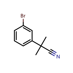 Chemical structure of 2-(3-bromophenyl)-2-methyl-propanenitrile , CAS 90433-20-8, AChemBlock U134909