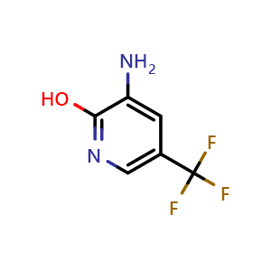 Chemical structure of 3-amino-5-(trifluoromethyl)pyridin-2-ol , CAS 90778-25-9, AChemBlock U134910