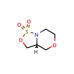 Chemical structure of 3H-[1,2,3]Oxathiazolo[4,3-c][1,4]oxazine, tetrahydro-, 1,1-dioxide, (3aR) , CAS 913719-05-8, AChemBlock U134915