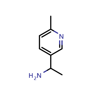 Chemical structure of 1-(6-methyl-3-pyridyl)ethanamine , CAS 92295-43-7, AChemBlock U134928