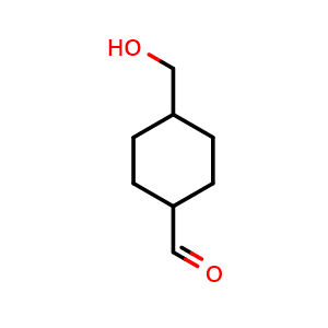 Chemical structure of 4-(hydroxymethyl)cyclohexanecarbaldehyde , CAS 92385-32-5, AChemBlock U134932