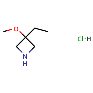 Chemical structure of 3-ethyl-3-methoxy-azetidine hydrochloride , CAS 942307-86-0, AChemBlock U134951