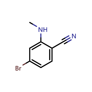 Chemical structure of 4-bromo-2-(methylamino)benzonitrile , CAS 954226-93-8, AChemBlock U134961