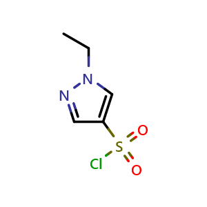 Chemical structure of 1-ethylpyrazole-4-sulfonyl chloride , CAS 957514-21-5, AChemBlock U134963