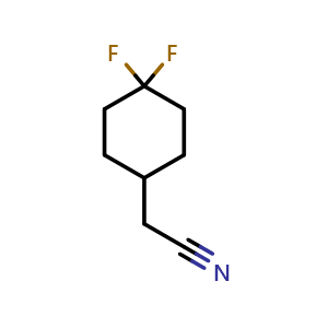 Chemical structure of 2-(4,4-difluorocyclohexyl)acetonitrile , CAS 959600-88-5, AChemBlock U134965