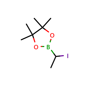 Chemical structure of 2-(1-iodoethyl)-4,4,5,5-tetramethyl-1,3,2-dioxaborolane , CAS 97571-06-7, AChemBlock U134968