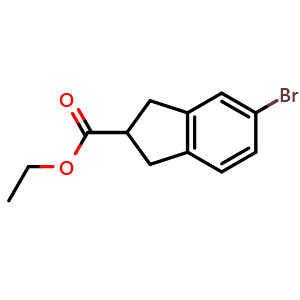 Chemical structure of ethyl 5-bromoindane-2-carboxylate , CAS 97901-13-8, AChemBlock U134969