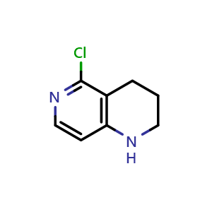 Chemical structure of 5-chloro-1,2,3,4-tetrahydro-1,6-naphthyridine , CAS 98490-61-0, AChemBlock U134971