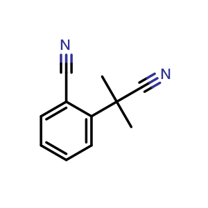 Chemical structure of 2-(2-Cyano-2-propyl)benzonitrile , CAS 99911-10-1, AChemBlock U134981