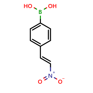 Chemical structure of 4-(2-Nitrovinyl)phenylboronic acid , CAS 98555-37-4, AChemBlock U134994