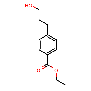 Chemical structure of Ethyl 4-(3-hydroxypropyl)benzoate , CAS 98092-75-2, AChemBlock U135000