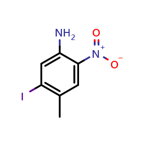 Chemical structure of 5-Iodo-4-methyl-2-nitroaniline , CAS 97113-38-7, AChemBlock U135009
