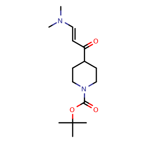 Chemical structure of 1-(1-Boc-4-piperidinyl)-3-(dimethylamino)-2-propen-1-one , CAS 960201-86-9, AChemBlock U135025