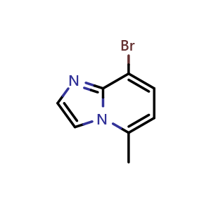 Chemical structure of 8-bromo-5-methyl-imidazo[1,2-a]pyridine , CAS 957187-26-7, AChemBlock U135034