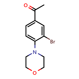 Chemical structure of 3'-Bromo-4'-morpholinoacetophenone , CAS 957066-05-6, AChemBlock U135036