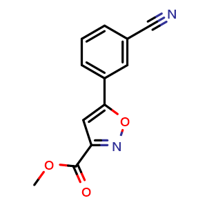 Chemical structure of methyl 5-(3-cyanophenyl)isoxazole-3-carboxylate , CAS 956360-06-8, AChemBlock U135039