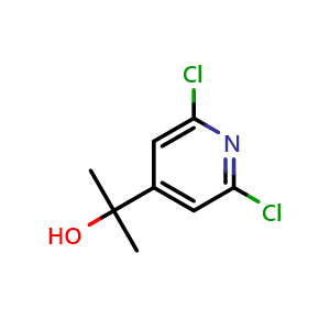 Chemical structure of 2-(2,6-Dichloro-4-pyridyl)-2-propanol , CAS 95037-35-7, AChemBlock U135063