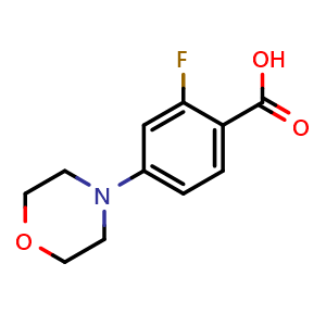 Chemical structure of 2-Fluoro-4-morpholinobenzoic acid , CAS 946598-40-9, AChemBlock U135081