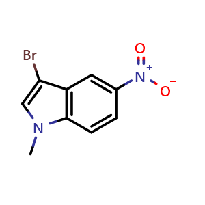 Chemical structure of 3-Bromo-1-methyl-5-nitroindole , CAS 945399-56-4, AChemBlock U135090