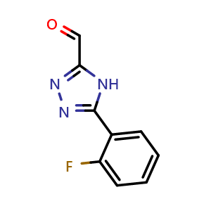 Chemical structure of 5-(2-Fluorophenyl)-4H-1,2,4-triazole-3-carbaldehyde , CAS 944897-38-5, AChemBlock U135102