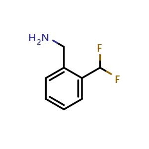Chemical structure of 2-(Difluoromethyl)benzylamine , CAS 944386-58-7, AChemBlock U135106