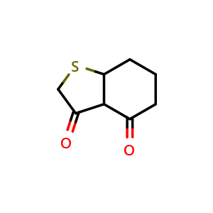 Chemical structure of Tetrahydrobenzothiophene-3,4(2H,3aH)-dione , CAS 94319-63-8, AChemBlock U135116