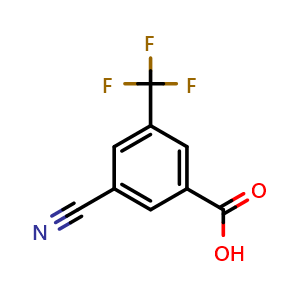 Chemical structure of 3-Cyano-5-(trifluoromethyl)benzoic Acid , CAS 942077-16-9, AChemBlock U135120