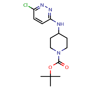 Chemical structure of 1-Boc-4-[(6-chloro-3-pyridazinyl)amino]piperidine , CAS 939986-10-4, AChemBlock U135130