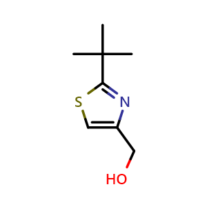 Chemical structure of (2-(tert-butyl)thiazol-4-yl)methanol , CAS 937656-80-9, AChemBlock U135138