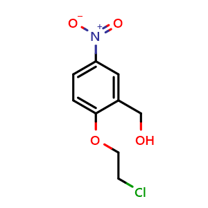 Chemical structure of 2-(2-Chloroethoxy)-5-nitrobenzyl Alcohol , CAS 937273-30-8, AChemBlock U135142