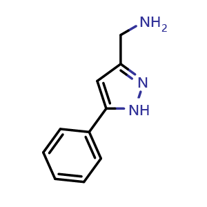 Chemical structure of 3-(Aminomethyl)-5-phenylpyrazole , CAS 936940-08-8, AChemBlock U135145