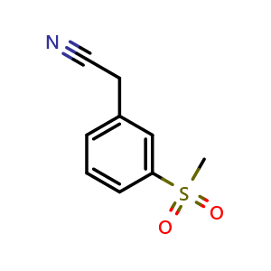 Chemical structure of 3-(Methylsulfonyl)phenylacetonitrile , CAS 936482-57-4, AChemBlock U135149
