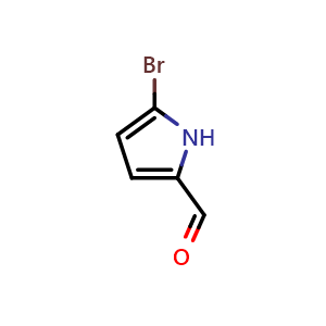 Chemical structure of 5-Bromo-1H-pyrrole-2-carbaldehyde , CAS 931-34-0, AChemBlock U135176