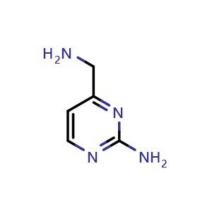 Chemical structure of 4-(Aminomethyl)-2-pyrimidinamine , CAS 929973-95-5, AChemBlock U135179