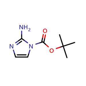 Chemical structure of 2-Amino-1-Boc-imidazole , CAS 929568-19-4, AChemBlock U135183