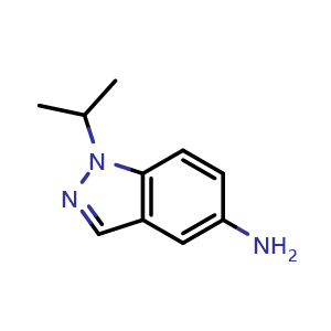 Chemical structure of 5-Amino-1-isopropyl-1H-indazole , CAS 928821-18-5, AChemBlock U135186